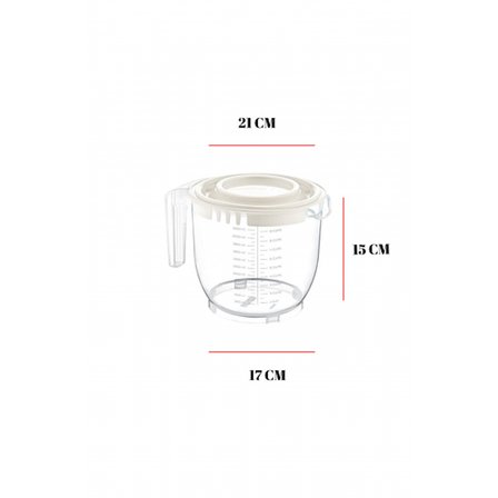 2200 Ml Mikser Kabı Füme & Ölçü Kabı & Saklama Kabı