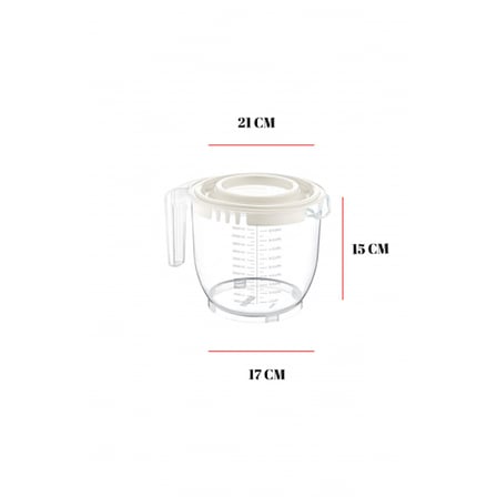 2200 Ml Mikser Kabı Yeşil & Ölçü Kabı & Saklama Kabı