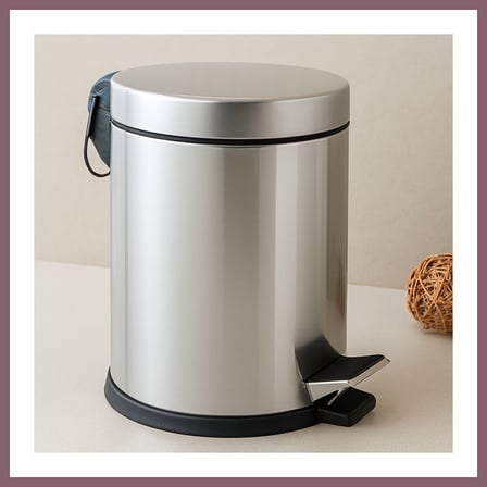 Bezos 8 L Pedallı Krom Metal Çöp Kovası BZSS