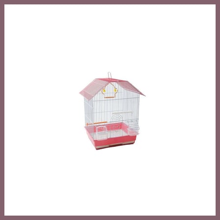 Bezos Çift Kapılı Kuş Kafesi Pembe 34,5x28x46 Cm BZSS