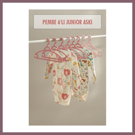 Bezos 6?lı Bebek Askısı & Bebek Gardırop Askısı Pembe Set BZSS