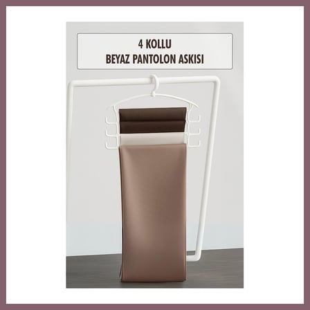 Bezos Beyaz Pantolon Askısı & Dolap Düzenleyici Askı BZSS