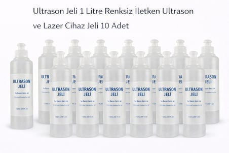 Ultrason Jeli 1 Litre Renksiz İletken Ultrason ve Lazer Cihaz Jeli 10 Adet