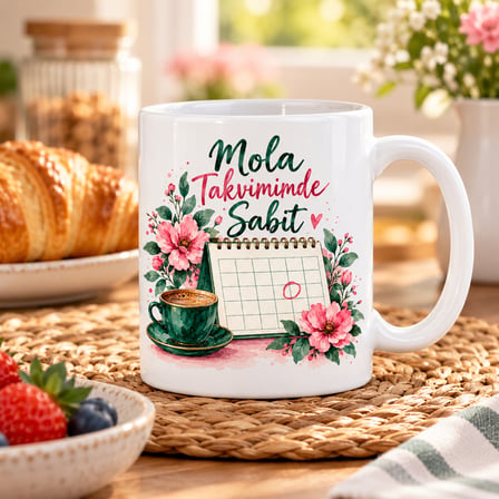 Twin Store Mola Takvimimde Sabit Tasarımlı Porselen Kupa - MODEL 576 BZSTWIN