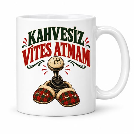 Twin Store Kahve Vitesi Tasarımlı Porselen Kupa - MODEL 776 BZSTWIN