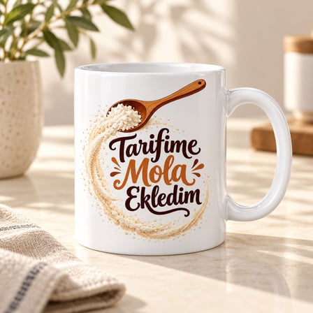 Twin Store Mutfakta Minik Kaçamak Tasarımlı Porselen Kupa - MODEL 639 BZSTWIN