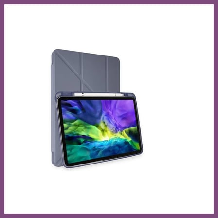 Twin Store iPad Pro 11 (2021) Kılıf Kalemlikli Hugo Tablet Kılıfı - Lila BZSTWIN