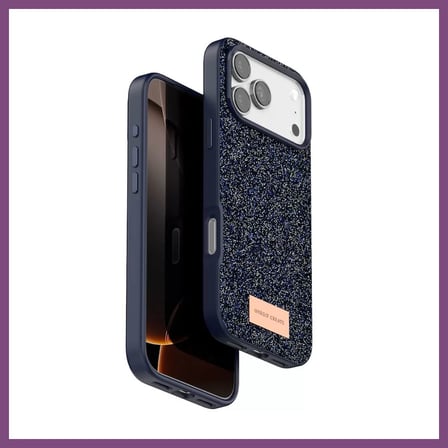 Twin Store Onegif iPhone 17 Pro Max Uyumlu Bright Simli Kapak - Mavi BZSTWIN