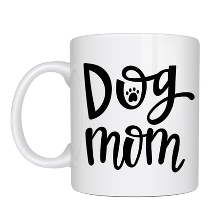 Dog Mom Yazılı Porselen Kupa MODEL 180 – Köpek Severlere Özel Tasarım Kahve Kupası – Sevimli Pati Desenli Hediye Kupa