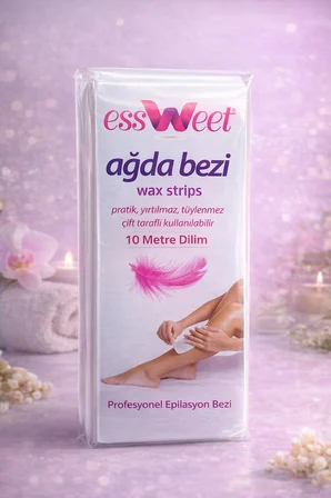 Essweet Ağda Bezi 10 Metre Dilim Profesyonel Epilasyon Bezi Çift Taraflı Kullanım Yırtılmaz Dayanıklı Ağda Bandı 2’li Paket