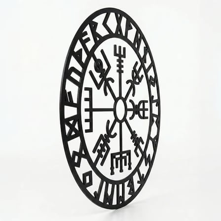 Viking Pusulası Vegvisir Duvar Tablosu MDF Lazer Kesim Nordik Duvar Süsü Modern Dekor