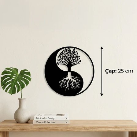 Yin Yang Hayat Ağacı Duvar Tablosu MDF Lazer Kesim Modern Spiritüel Duvar Süsü