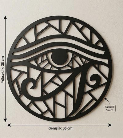 Horus Gözü Duvar Tablosu MDF Lazer Kesim Geometrik Modern Duvar Süsü Eye of Horus Dekor