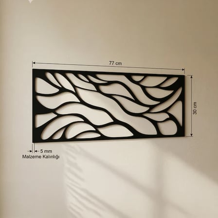 Soyut Desenli Duvar Tablosu MDF Lazer Kesim Modern Minimal Estetik Duvar Süsü