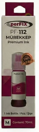 perFIX PF T112M  Kırmızı Şişeli Mürekkep (70 ml )