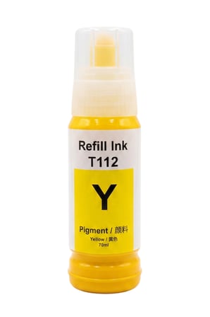 T112Y  **Kutusuz**  Sarı Şişeli Mürekkep (70 ml )