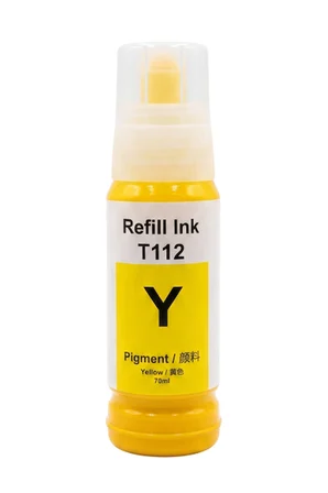 T112Y  **Kutusuz**  Sarı Şişeli Mürekkep (70 ml )