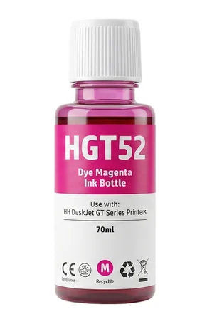 Hp GT52M  **Kutusuz** Moh55A Kırmızı Şişeli Mürekkep  70ml