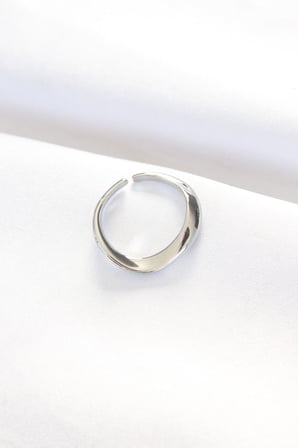 Yassı Silver Renk Ayarlanabilir Yüzük