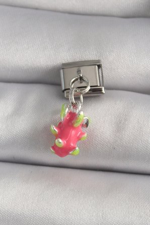 316L Çelik Gümüş Renk Sallantı Ejder Meyvesi Model Charm