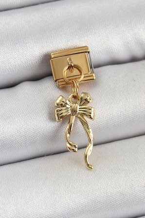 316L Çelik Sallantılı Uzun Fiyonk Model Gold Renk Charm