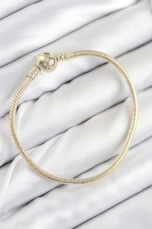Pirinç Charm Topcuk Model Gold Renk Kadın Bileklik