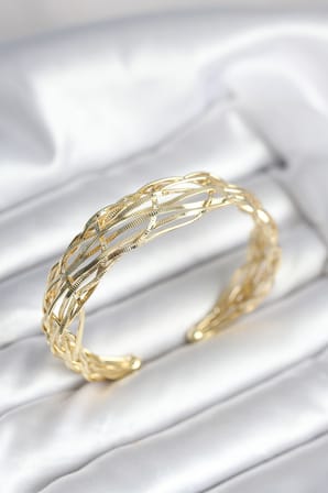 Gold Renk Pirinç Vintage Kadın Bileklik