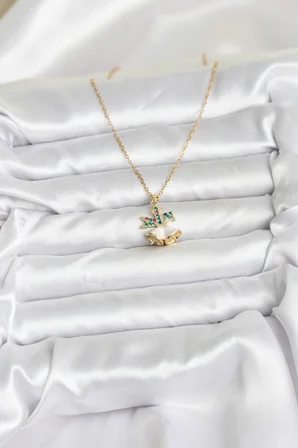 316L Çelik Zincir Gold Renk Chirtsmas Bell Model Yılbaşı Temalı Kadın Kolye