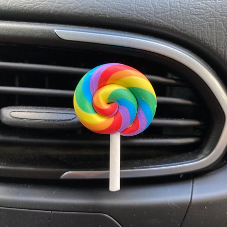 Lolipop Şeker Figürlü Klima Havalandırma Izgara Süsü Klips Oto Kokusu Mavi Kırmızı