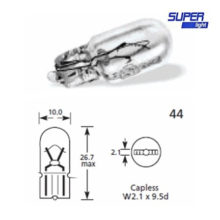 Super Light T15 Dipsiz Halojen Park Ampulü 12v 5W 1 Adet