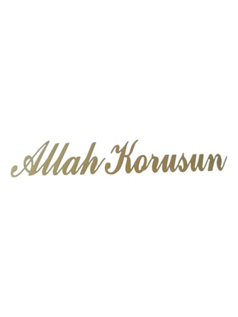 Allah Korusun Yazılı Oto Sticker Gold 14x3cm