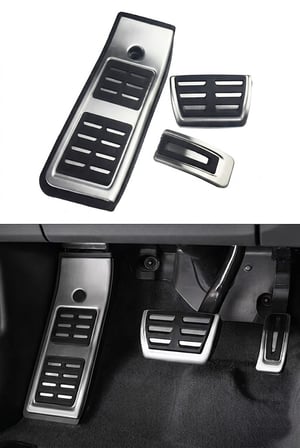 Audi A4 B9 A5 F5 2016-2023 Uyumlu Geçme Otomatik Pedal Seti 3 Parça Siyah Krom