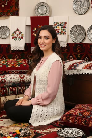 Çeyizlik Yelek, Simli Yelek, Örgülü Yelek, Hediyelik Yelek, Gelin Simli Yelek -