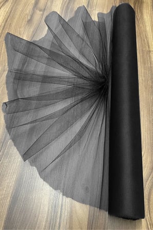 Bohça Süsleme Tülü, Nişan Bohça Süsü, Kapı Süsü Tülü, Doğum Günü Tülü 100x300cm, Siyah Tül Süsleme