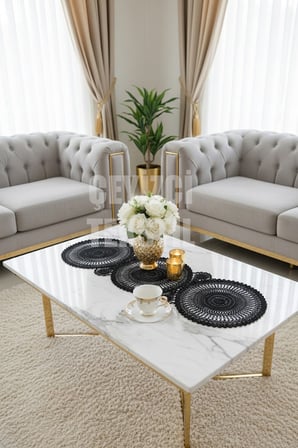 Dantel Detaylı Oval Siyah Runner (115x35cm)