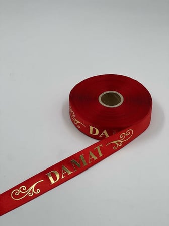 Damat Baskılı Kol Kurdelesi - Kırmızı - 1 Adet 50cm