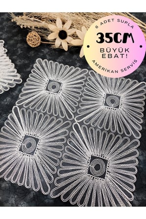 Supla, Krem Amerikan Servis 6lı Supla, 6 Adet Supla, 6lı Tabak Altlığı