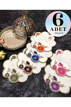 Sunumluk Peçete, Kokteyl Peçetesi, Kahve Yanı Sunumluk, Bardak Altlığı 6 Adet Sunum Peçetesi