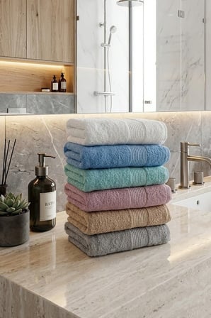 12 ADET Karışık Kadife El Havlusu - 45 x 85 Cm Spa Ve Otel Havlusu