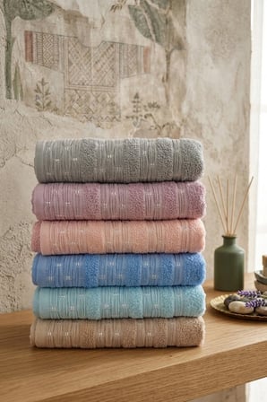 12 ADET Karışık Kadife El Havlusu - 45 x 85 Cm Spa Ve Otel Havlusu