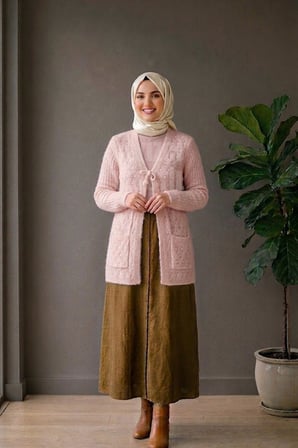 Yumoş Ponpon Bağlamalı Yelek - Pudra