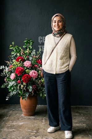 Yumoş Ponpon Düğmeli Yelek -