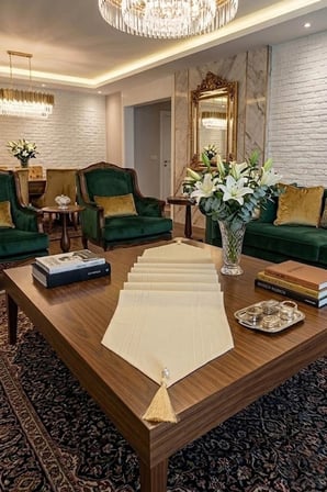 Çizgili Tek Runner, Colber Tek Runner 40x140cm Krem