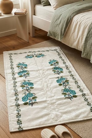 Kanaviçe Dijital Baskılı Kadife Tek Seccade 70x110cm