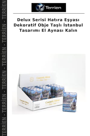 Delux Serisi Hatıra Eşyası Dekoratif Obje Taşlı İstanbul Tasarımı El Aynası Kalın