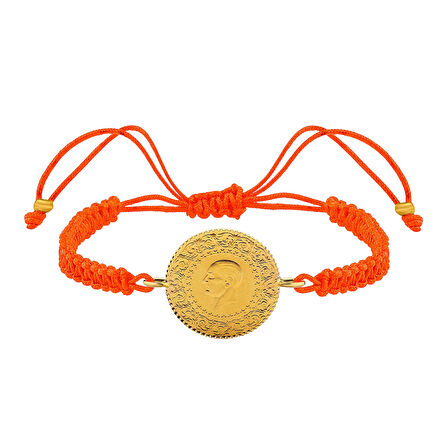 Gekas Kuyumculuk 22 Ayar Yeni Çeyrek Altın Turuncu İpli Bileklik