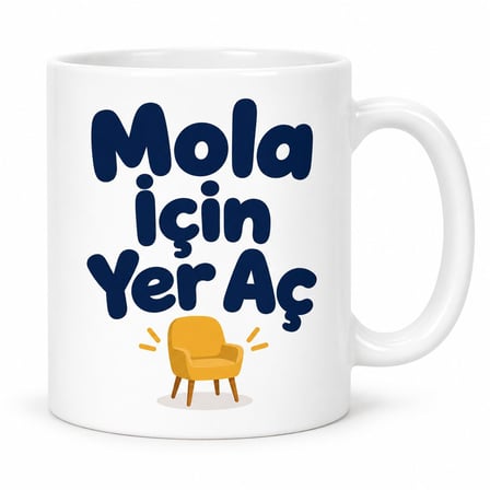 Mola İçin Yer Aç Tasarımlı Porselen Kupa - Model 461