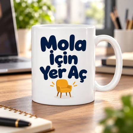 Mola İçin Yer Aç Tasarımlı Porselen Kupa - Model 461
