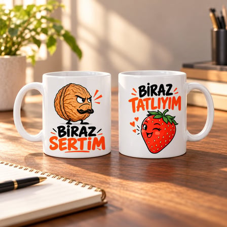 Tatlı Sert 2'Li Porselen Kupa Seti - Model 851