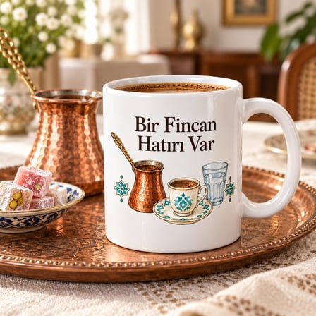Bir Fincan Hatırı Var Tasarımlı Porselen Kupa - Model 375